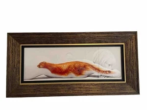 Speed by Craig Tracy - Impresión enmarcada y firmada, guepardo pintado sobre hembra - Imagen 1 de 13