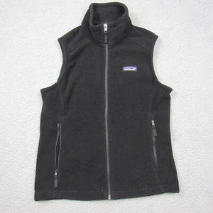 Patagonia Synchilla Size S Small Fleece Vest Black Full Zip - Picture 1 of 10