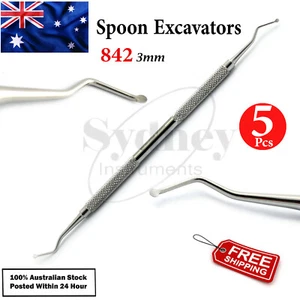 X5 Dental Spoon Excavators 3mm Restoration Scalers Decay Carious Removal Tools - Picture 1 of 3
