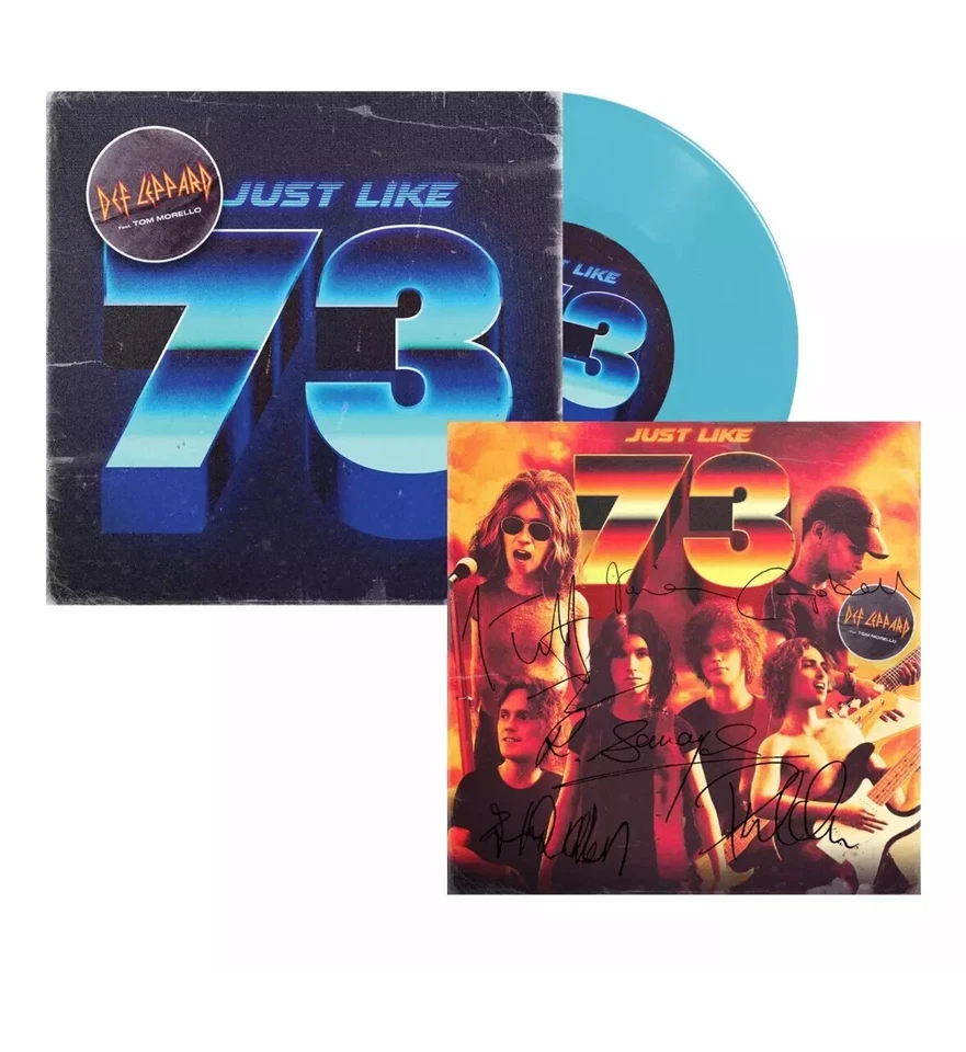 Def Leppard Just Like 73 7" Vinyl + Signed Autographed Print Tom Morello PRESALE - Image 1 of 1