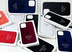Coques authentiques originales en cuir ou silicone pour iPhone 12 Mini Pro Max