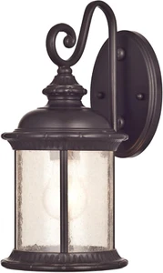 6230600 New Haven One-Light Exterior Wall Lantern on Steel with Clear Seeded Gla - Picture 1 of 5