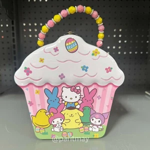 Peeps X Hello Kitty & Friends Cupcake Shaped Easter Tin Box w/ Beaded Handle 7"H - Picture 1 of 1
