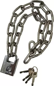 Bike Lock Chain,Motorcycle Chain Lock,Uncuttable Chain and Lock,For Motorcycles, - Picture 1 of 12