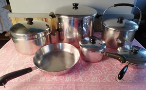 REVERE WARE 1801 Copper Clad Bottom Stainless Steel- 11 Piece Set - Picture 1 of 24