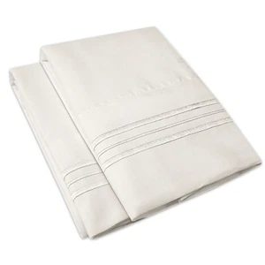 1500 Supreme Collection 2 Pack Bed Pillowcases - Luxury Embroidered Premium S... - Picture 1 of 5