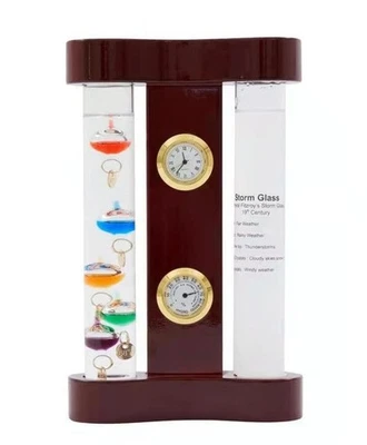 Estación Meteorológica Analógica con Vidrio Galileo Termómetro Fitzroy Storm Glass Pre... Foto 1 de 4
