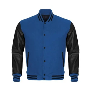 Varsity Jacket Premium Quality Wool Body Cow Hide Leather Sleeves| Free Shipping - Picture 1 of 3