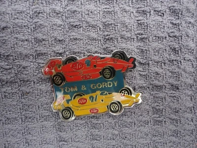 STP enamel vintage race pin Gordon Johncock  & Tom Sneva - Image 1 of 4