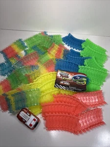 Magic Track Trax Flexible Track Over 16 ft Neon Colors Fire Truck - Picture 1 of 10