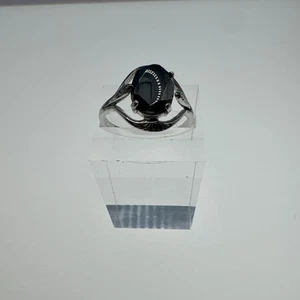 Ossidiana nera oro bianco 18KGHE fatta a mano con fiori dettagliati sul lato - Foto 1 di 11