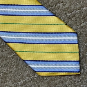 "Corbata de seda a rayas Pronto Uomo amarillo azul Repp profesional 3""" - Imagen 1 de 5