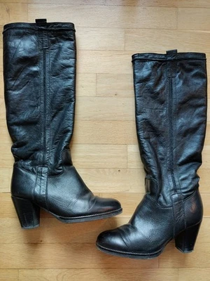 Tamaris Stiefel Leder gefüttert, schwarz Gr. 40 Blockabsatz - Bild 1 von 4