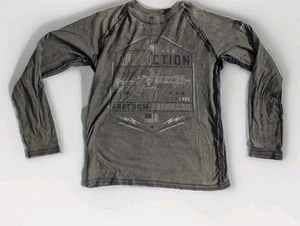 Affliction Freedom Defender Long Sleeve Graphic T-Shirt M Double Sided Camo Y2k - Picture 1 of 10
