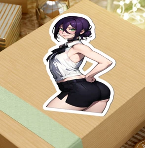 Waifu Reze Kiss-Cut Sticker Chainsaw Man Ecchi Anime Hentai Laptop Vinyl Decal - Picture 1 of 14