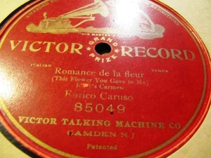 1st VICTOR 1905 ENRICO CARUSO w piano CARMEN Romance La Fleur GRAND PRIZE 85049 - Bild 1 von 1