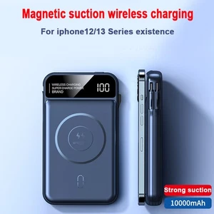 10000mAh Magnetic Power Bank 15W Fast Charging Wireless Charger Portable Battery - Picture 1 of 10