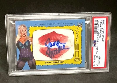 DANA BROOKE WWE 2017 TOPPS HERITAGE AUTOGRAPH KISS CARD #16/25 PSA 10 - Image 1 of 2