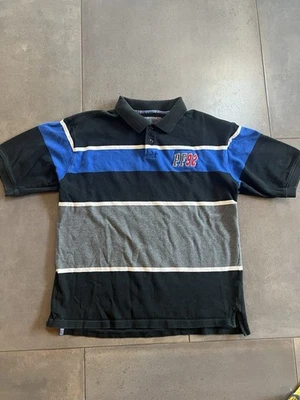2000s Y2K Vintage Phat Farm Striped Polo Shirt  Black White Grey Red Size XL - Image 1 of 4