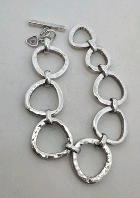 SILPADA Sterling Silver Retired Design Hoop Loop Chain Adjustable Bracelet - Image 1 of 4