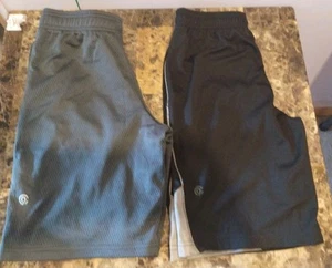 Two Pair Boys Champion Activewear Shorts M 8/10 EUC Grey Black, Mesh, Lined Logo - Picture 1 of 9