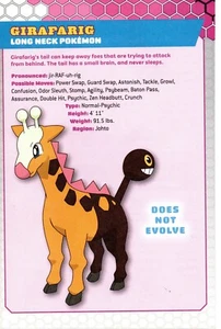 Tarjeta coleccionable Pokémon Girafarig 2012 personaje figura de acción pin-up arte impresión anuncio - Imagen 1 de 4