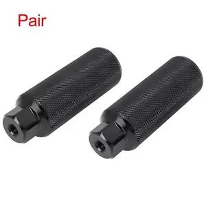 Pair Aluminum Alloy Bike Bicycle Axle Rear Foot Pegs Fit 3/8 Inch 110x38mm Black - Picture 1 of 7