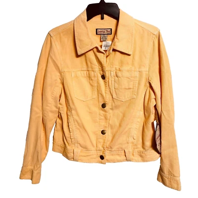Jamaica Bay Jacket Size Petite Large Peach Corduroy Trucker Antiqued Classic - Image 1 of 4