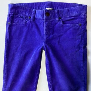 Ladies J.CREW Skinny Low Rise Blue Cords Jeans Size 8 W26 L30 (378G) - Picture 1 of 9