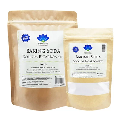 INNOVATIVE NATUROPATHICS Sodium Bicarbonate - Aluminium & Gluten Free Food Grade Baking Soda 500g to 5kg