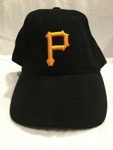 MLB Pittsburgh Pirates Dominion Black Stretch Fit Baseball Hat Logo Cap SGA NEW - Picture 1 of 6