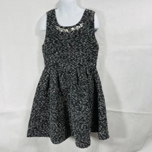 Girls BOUTIQUE ELLA MOSS PINK DOMINO Black White SLEEVELESS LORI DRESS Size 7/8 - Picture 1 of 5