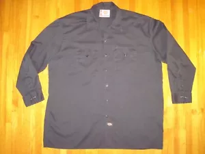 Vintage Big & Tall Dickies Men's Black Long Sleeve Work Casual Shirt Size 2X - Picture 1 of 8