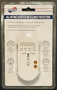 Adaptador de salida de pared todo en uno American Tourister protección contra sobretensiones y bloqueo de seguridad - Imagen 1 de 2