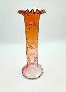 Antico vaso boemo in vetro artistico con decorazioni smaltate accenti tagliati bello! - Foto 1 di 11