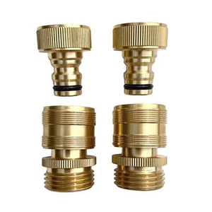 Quick Connector Garden Hose Fittings - 3/4" Snap-On Water Hose Adapter - Picture 1 of 8