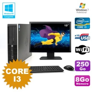 Lot PC HP Compaq 6200 Pro SFF Core i3 3.1GHz 8Go 250Go DVD WIFI W7 + Ecran 19 - Photo 1/1