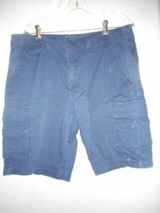 Blue twill Cargo Men's Shorts Sz 36 100% cotton - Picture 1 of 6