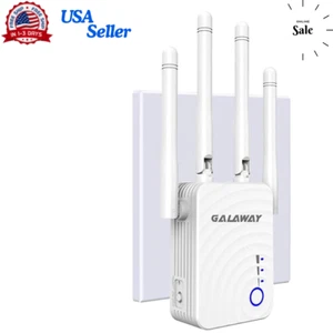 1200Mbps WiFi Extender Booster - Dual Band 2.4G/5G, Covers 8500 Sq.Ft Repeater - Picture 1 of 8