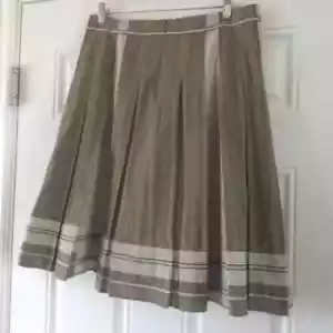 Nic + Zoe 100% Cotton Green/White Skirt Size 6 - Picture 1 of 8