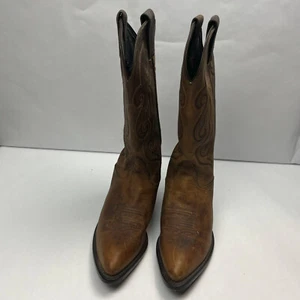 Tony Lama Western Cowboy Boots Women's Size 5.5M Brown Leather Style 1153 - Picture 1 of 14