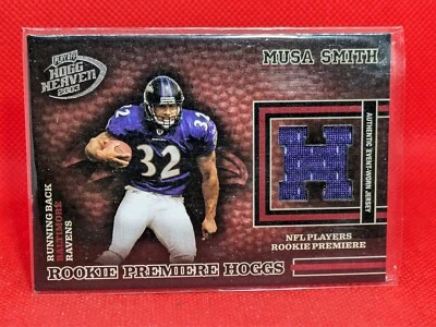 2003 Playoff Hogg Heaven #214 Musa Smith jersey card Baltimore Ravens 143/750 - Image 1 of 2