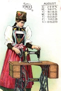 Sänger Sammelkarte August 1903 Kalender Schweiz - Bild 1 von 3