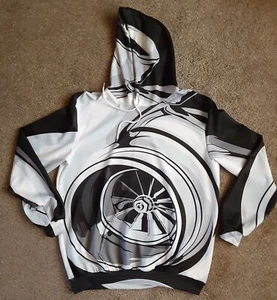 Turbo 3D Print Hoodie Black White XL - Picture 1 of 2