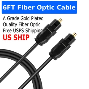 6FT Digital Fiber Optic Audio Cable Cord Optical SPDIF TosLink for TV DVD AMP - Picture 1 of 1