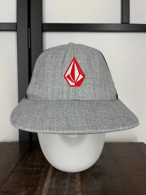 Volcom Hat Cap Snap Back Adult One Size Gray Red Trucker Skate Skateboard - Image 1 of 4