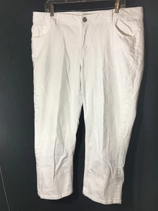 Lane Bryant Womens Crop White Denim Jeans Size 18 B3*J - Picture 1 of 1