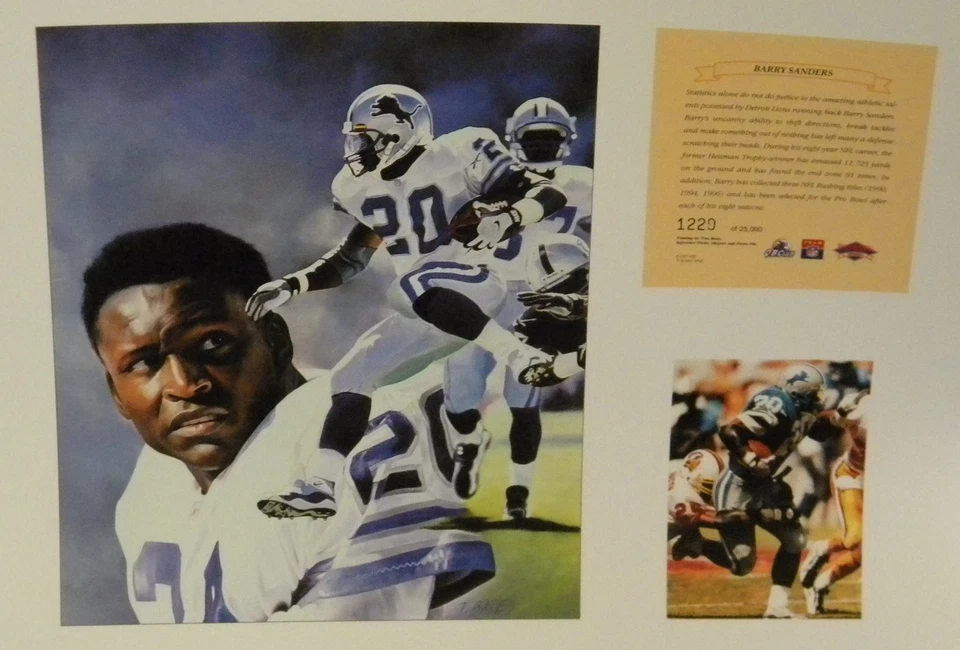 Barry Sanders Detroit Lions NFL11x14 Impresión Salón de la Fama Oklahoma St. #1 Salón de la Fama Foto 1 de 1