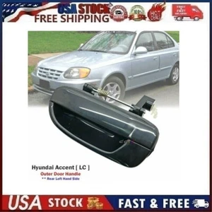 Outside Outer Exterior Rear Left Door Handle For Hyundai Accent 2000-2006 Black - Picture 1 of 10