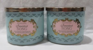 Bath & Body Works 3-wick Scented Candle Lot Set of 2 SWEETEST SONG - Picture 1 of 4